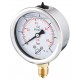 Pressure gauge - Stainless steel casing - Glycerine - Class 1.6 - Brass bottom connection 1/4''G - Ø 63